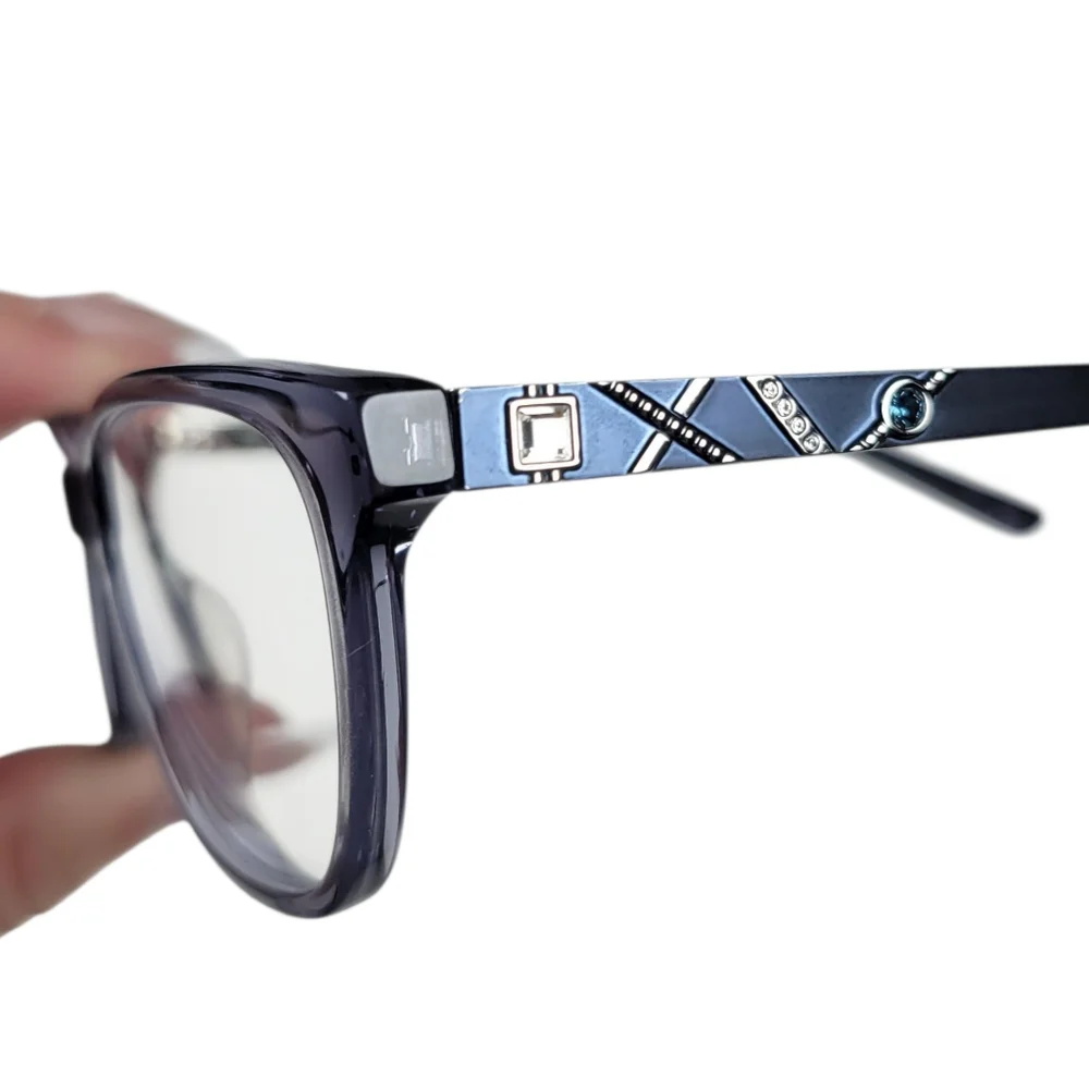 Bebe Eyeglasses Frames ONLY‎ BB5170 400 Crystal Blue Black Full Rim 53-16-135